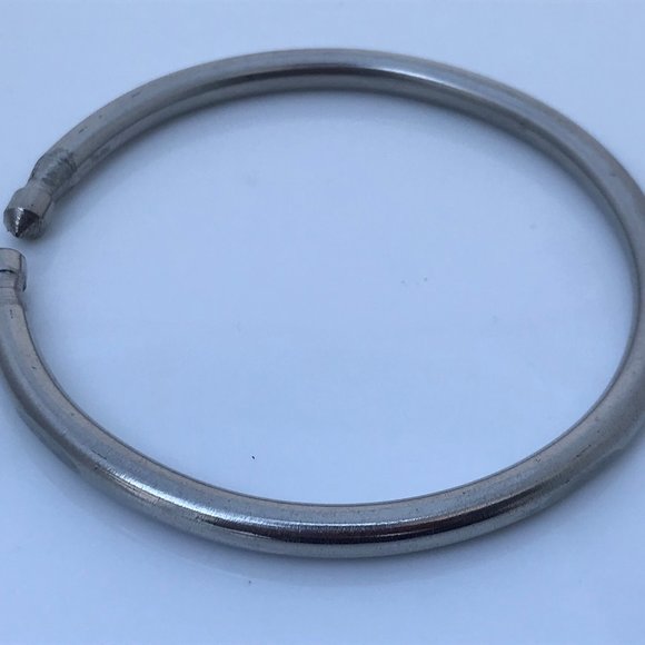 Bracelet Silver Tone Metal Wrist Band Fashion Jewe - Picture 4 of 7